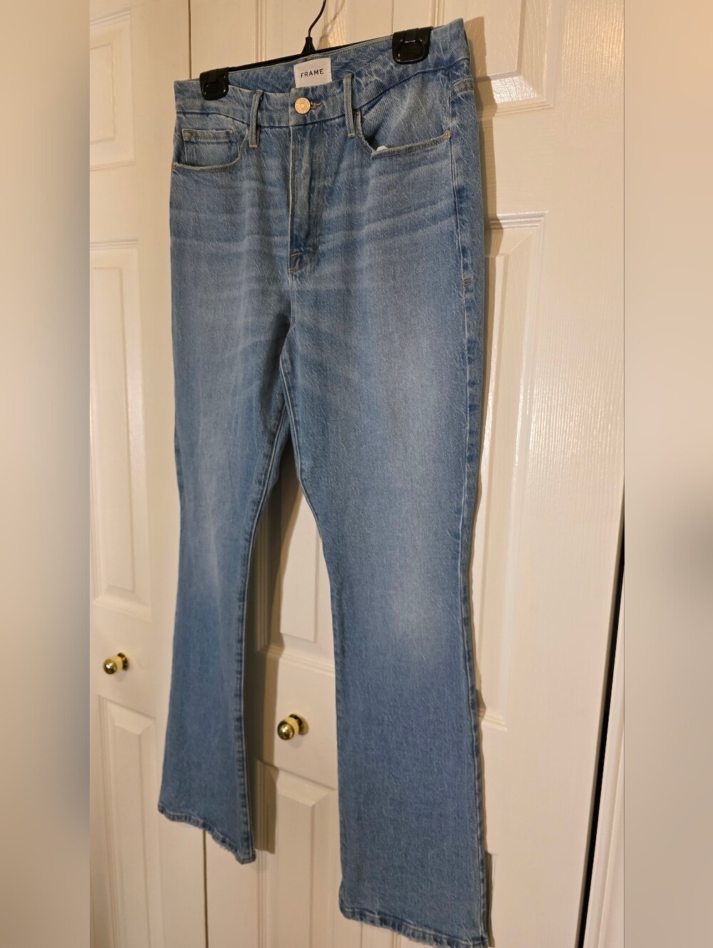 FRAME Le Super High Mini Boot Jeans Demarco Wash High Rise 30 - Picture 10 of 16